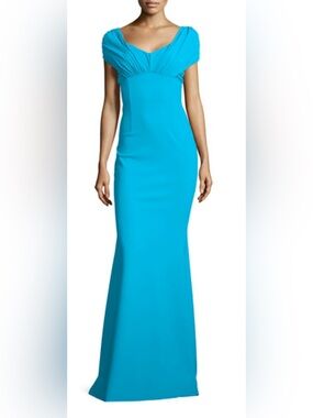 LA PETIT ROBE CHIARA BONI DRESSY DRESS TURQUOISE COLOR SIZE IT48/12US